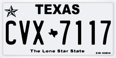 TX license plate CVX7117