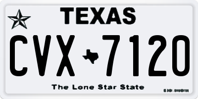 TX license plate CVX7120