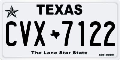 TX license plate CVX7122