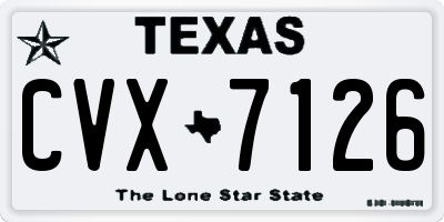 TX license plate CVX7126