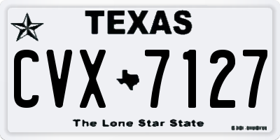 TX license plate CVX7127