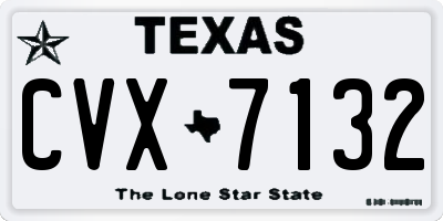 TX license plate CVX7132