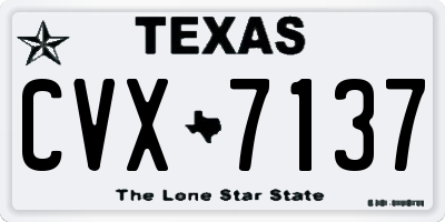 TX license plate CVX7137