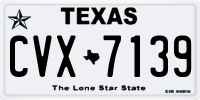 TX license plate CVX7139