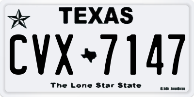 TX license plate CVX7147