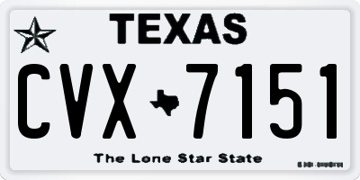 TX license plate CVX7151
