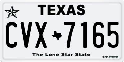 TX license plate CVX7165