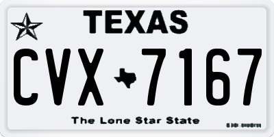 TX license plate CVX7167