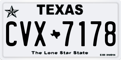 TX license plate CVX7178