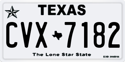 TX license plate CVX7182