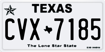 TX license plate CVX7185