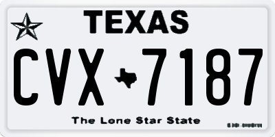 TX license plate CVX7187