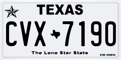 TX license plate CVX7190