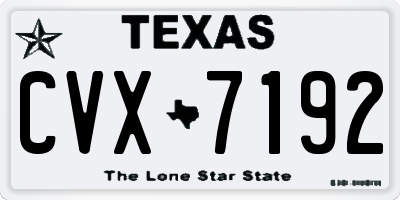 TX license plate CVX7192