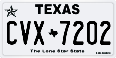 TX license plate CVX7202