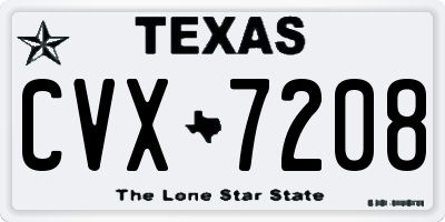 TX license plate CVX7208