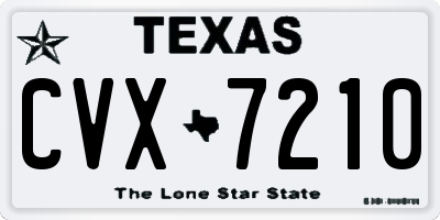 TX license plate CVX7210