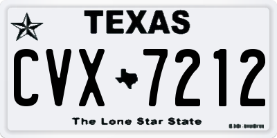 TX license plate CVX7212
