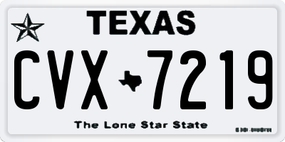 TX license plate CVX7219