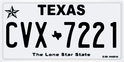 TX license plate CVX7221