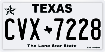 TX license plate CVX7228