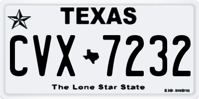 TX license plate CVX7232