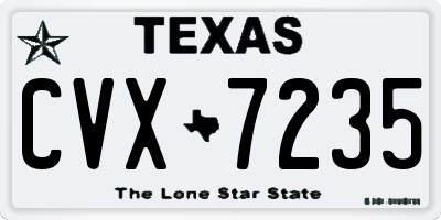 TX license plate CVX7235