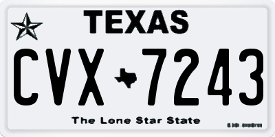 TX license plate CVX7243