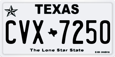 TX license plate CVX7250