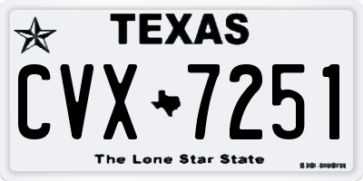 TX license plate CVX7251