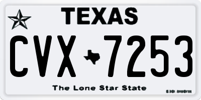TX license plate CVX7253