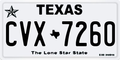 TX license plate CVX7260