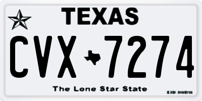 TX license plate CVX7274