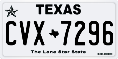 TX license plate CVX7296