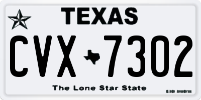 TX license plate CVX7302