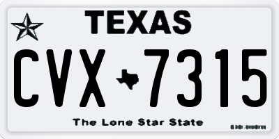TX license plate CVX7315