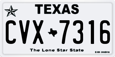 TX license plate CVX7316
