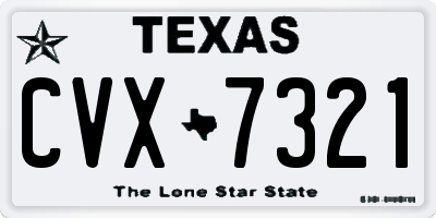 TX license plate CVX7321