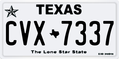 TX license plate CVX7337
