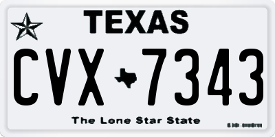 TX license plate CVX7343