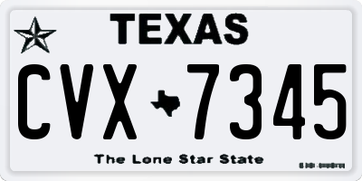 TX license plate CVX7345