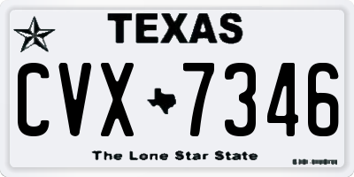 TX license plate CVX7346