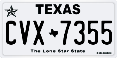 TX license plate CVX7355