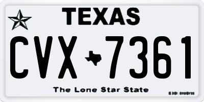 TX license plate CVX7361