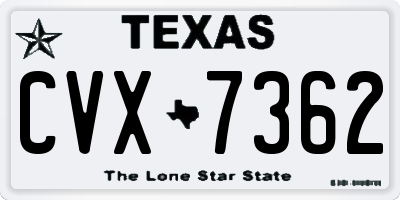 TX license plate CVX7362