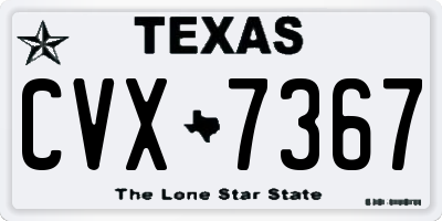 TX license plate CVX7367