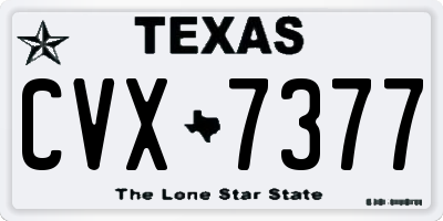 TX license plate CVX7377