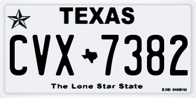TX license plate CVX7382