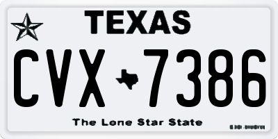 TX license plate CVX7386