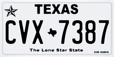TX license plate CVX7387